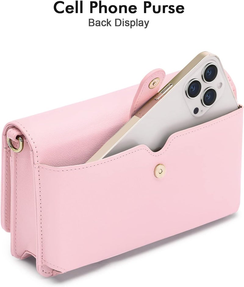 Nuoku Crossbody Bag for Women Cellphone Little Purse with Credit Card Slots Lightweight Leather Wristlet Wallet | Cellphone, Little Purse, Lightweight - Image 4